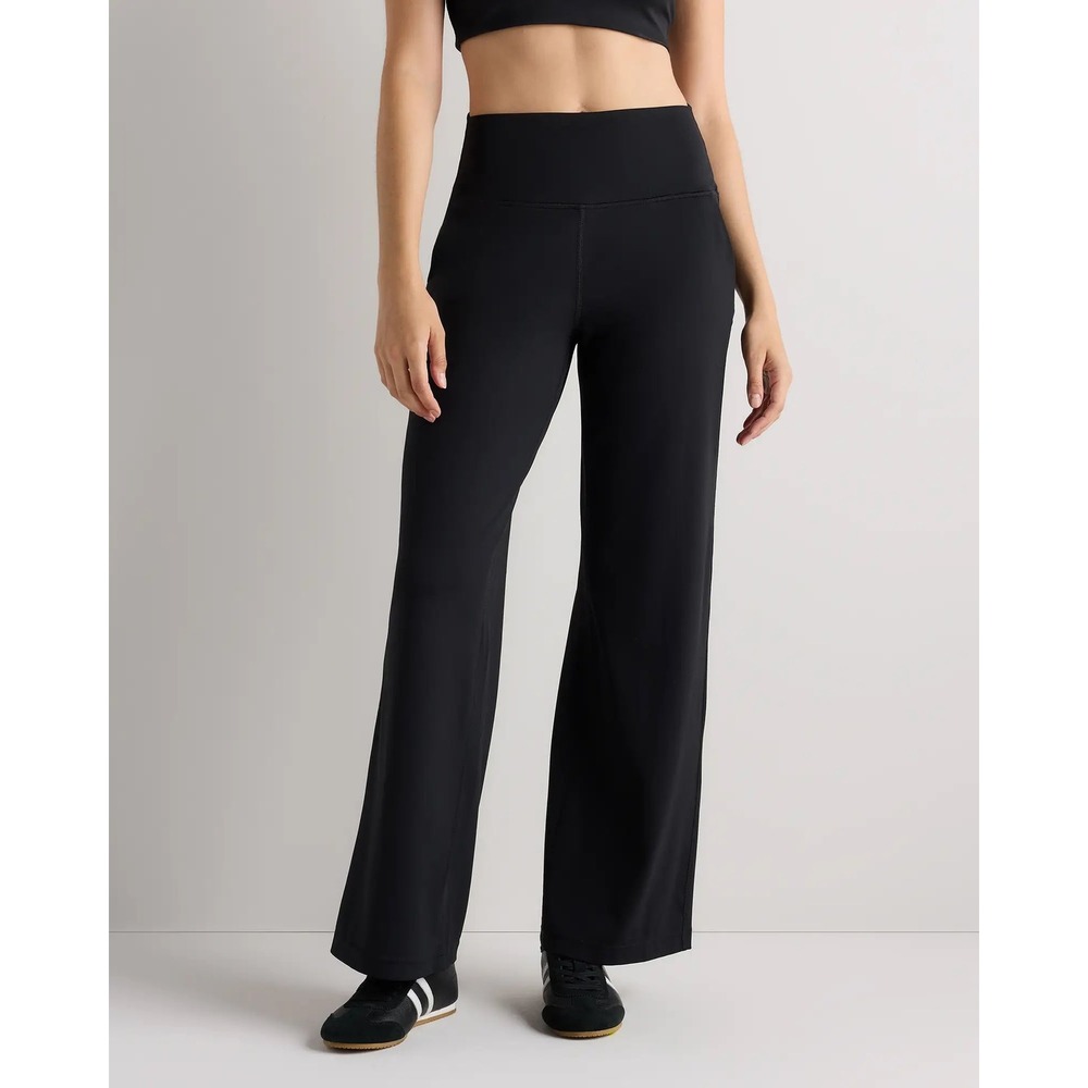 Quince Womens Ultra-Form High-Rise Wide Leg Pants Black Size M 29 Inseam